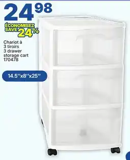 Rossy 3 drawer storage cart offer