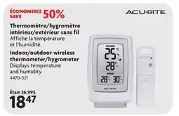 Home Hardware Indoor/outdoor wireless thermometer/hygrometer offer