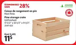 Home Hardware Pine storage crate offer