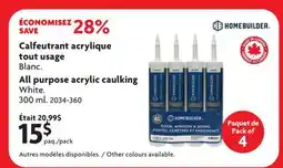 Home Hardware All purpose acrylic caulking offer
