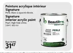 Home Hardware Signature interior acrylic paint offer