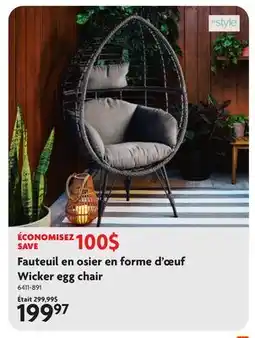 Home Hardware Wicker egg chair offer