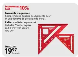 Home Hardware Rafter and trim square set offer