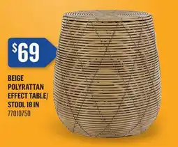 Canac Beige Polyrattan Effect Table/Stool 18 in offer