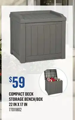 Canac Compact Deck Storage Bench/Box 22inx17in offer