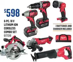 Canac 6-Pc. 18 V Lithium-Ion Cordless Combo Set offer