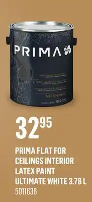 Canac Prima Flat for Ceilings Interior Latex Paint Ultimate White offer