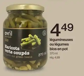 Avril Légumineuses ou légumes bios en pot offer