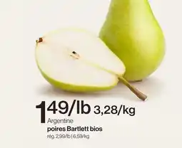 Avril Poires Bartlett bios offer