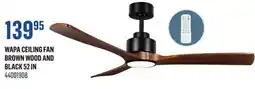 Canac Wapa Ceiling Fan Brown Wood and Black 52in offer