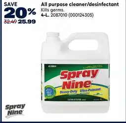 RONA Spray Nine All purpose cleaner/desinfectant offer