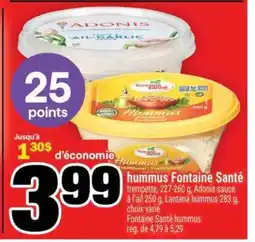 Super C Hummus Fontaine Santé offer