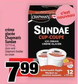 Super C crème glacée Chapman's Sundae offer