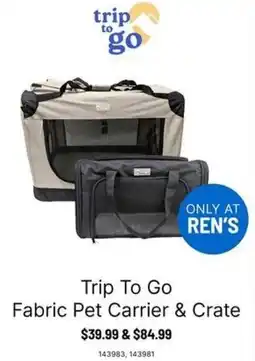 Ren’s Pets Depot Trip To Go Fabric Pet Carrier & Crate offer
