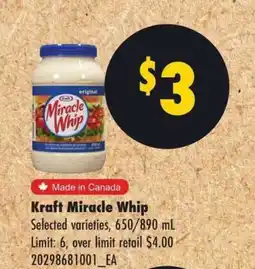No Frills Kraft Miracle Whip offer