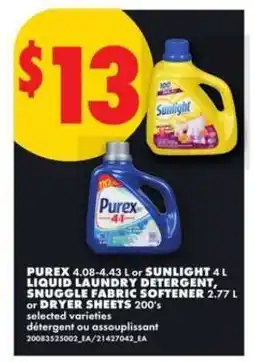 No Frills Purex, Sunlight, Snuggle offer
