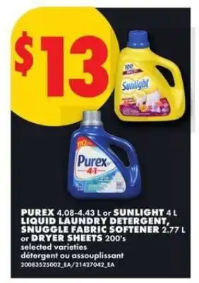 No Frills Purex, Sunlight, Snuggle offer