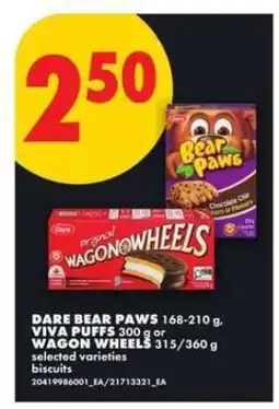 No Frills DARE BEAR PAWS, VIVA PUFFS, WAGON WHEELS offer