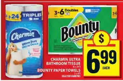 Food Basics Charmin Ultra Bathroom Tissue & Bounty Paper Towels offer