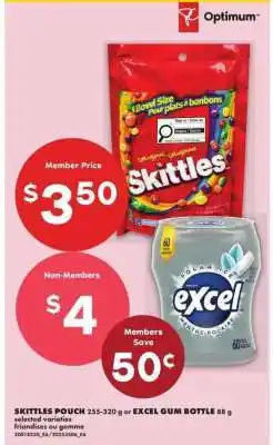 No Frills Skittles Pouch or Excel Gum Bottle offer
