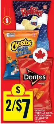 Food Basics Doritos, Ruffles Chips or Cheetos offer