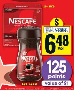 Food Basics Nescafé Sweet & Creamy / Rich + Riche offer