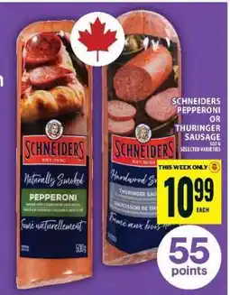 Food Basics Schneiders Pepperoni or Thuringer Sausage offer
