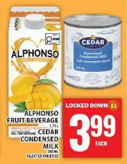 Food Basics Alphonso Fruit Beverage & Cedar Condensed Milk offer