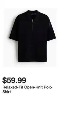H&M Relaxed-Fit Open-Knit Polo Shirt offer