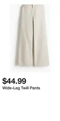 H&M Wide-Leg Twill Pants offer