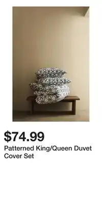 H&M Patterned King/Queen Duvet Cover Set offer