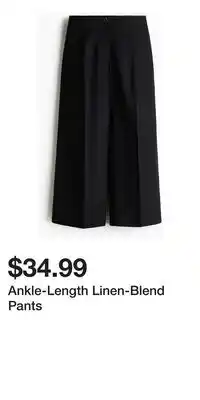 H&M Ankle-Length Linen-Blend Pants offer