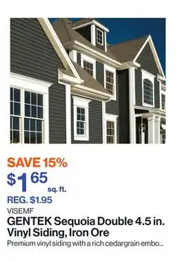 Patrick Morin Sequoia Double 4.5 in. Vinyl Siding, Iron Ore offer