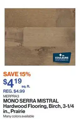 Patrick Morin MISTRAL Hardwood Flooring, Birch, 3-1/4 in., Prairie offer