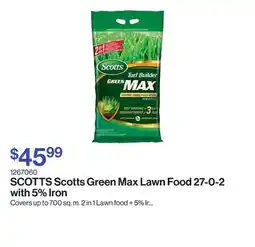 Patrick Morin Scotts Green Max Lawn Food 27-0-2 with 5% Iron offer