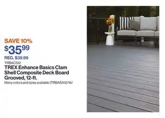 Patrick Morin Enhance Basics Clam Shell Composite Deck Board Grooved, 12-ft offer