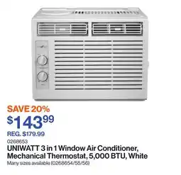 Patrick Morin 3 in 1 Window Air Conditioner, Mechanical Thermostat, 5,000 BTU, White offer
