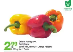 Highland Farms Ontario Homegrown Greenhouse Sweet Red, Yellow or Orange Peppers offer