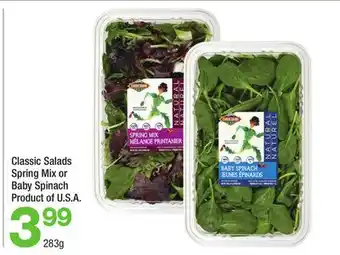 Highland Farms Classic Salads Spring Mix or Baby Spinach offer