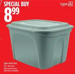 Canadian Tire Sage Green Tote offer