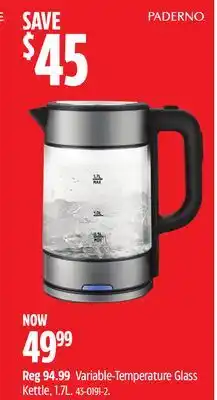 Canadian Tire Variable-Temperature Glass Kettle offer