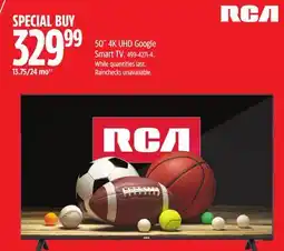 Canadian Tire RCA 50˝ 4K UHD Google Smart TV offer