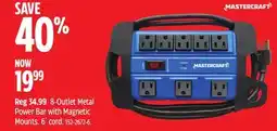 Canadian Tire 8-Outlet Metal Power Bar with Magnetic Mounts offer