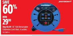 Canadian Tire 30´ 10A Retractable Extension Cord Reel offer