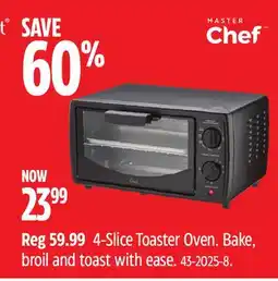 Canadian Tire Masterchef 4-Slice Toaster Oven offer