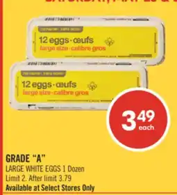 Shoppers Drug Mart GRADE A LARGE WHITE EGGS offer