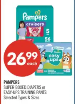 Shoppers Drug Mart PAMPERS SUPER BOXED BOXED DIAPERS or EASY-UPS TRAINING PANTS offer