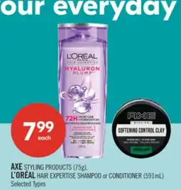 Shoppers Drug Mart AXE STYLING PRODUCTS (75g), L'ORÉAL HAIR EXPERTISE SHAMPOO or CONDITIONER (591mL) offer