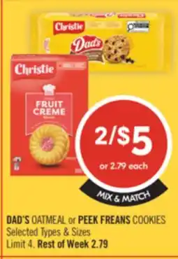 Shoppers Drug Mart DAD'S OATMEAL or PEEK FREANS COOKIES offer