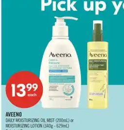 Shoppers Drug Mart AVEENO DAILY MOISTURIZING OIL MIST (200mL) or MOISTURIZING LOTION (340g - 629mL) offer
